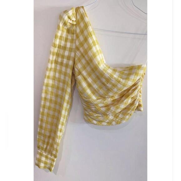 NEW Zara | Blogger fave! One-shoulder gingham top - Picture 5 of 11